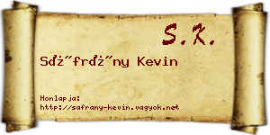 Sáfrány Kevin névjegykártya