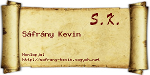 Sáfrány Kevin névjegykártya